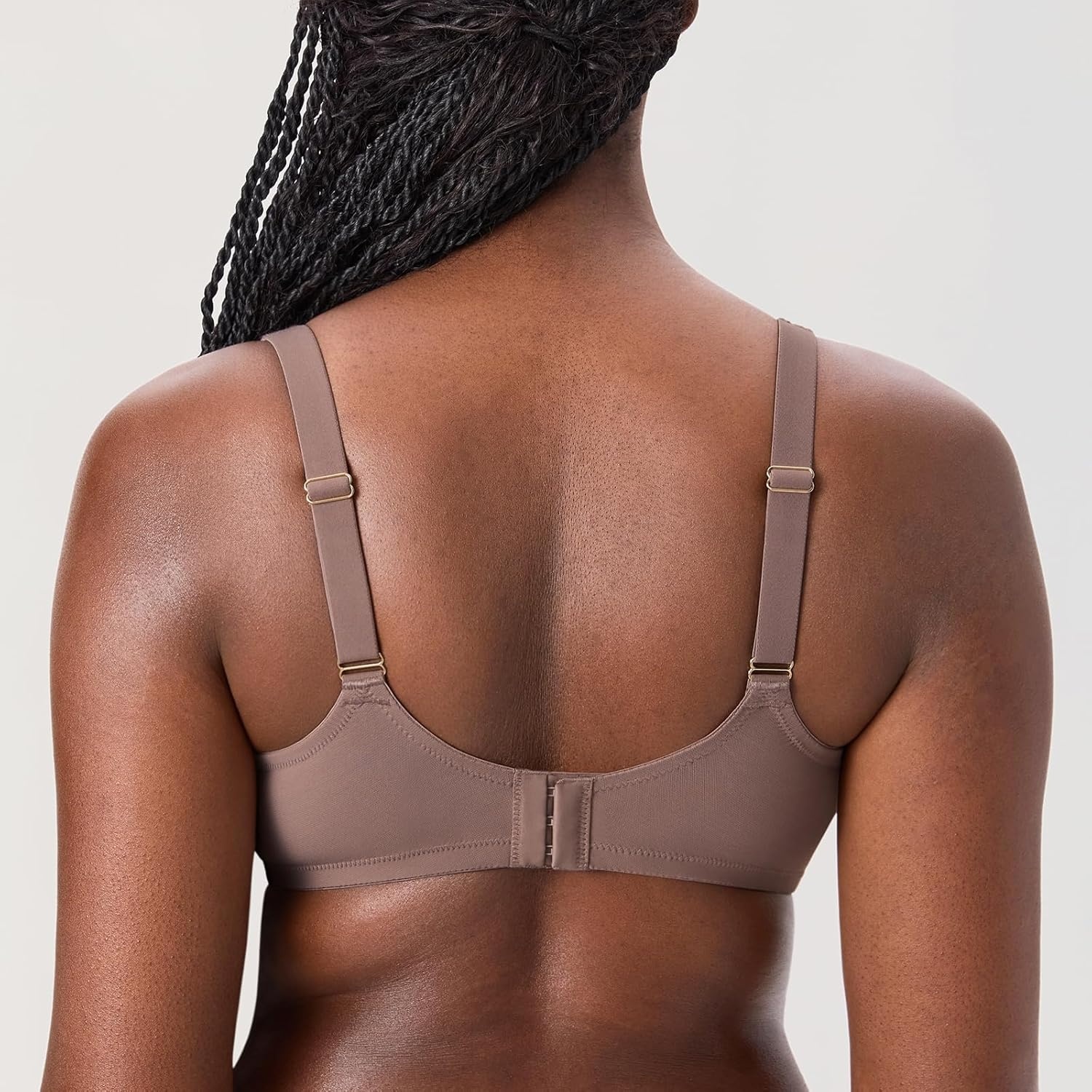 image:imageDELIMIRA Womens Cosnufy Sheer Balconette Bra Full Coverage See Through Plus Size Unlined Underwire BrasBrown Purple