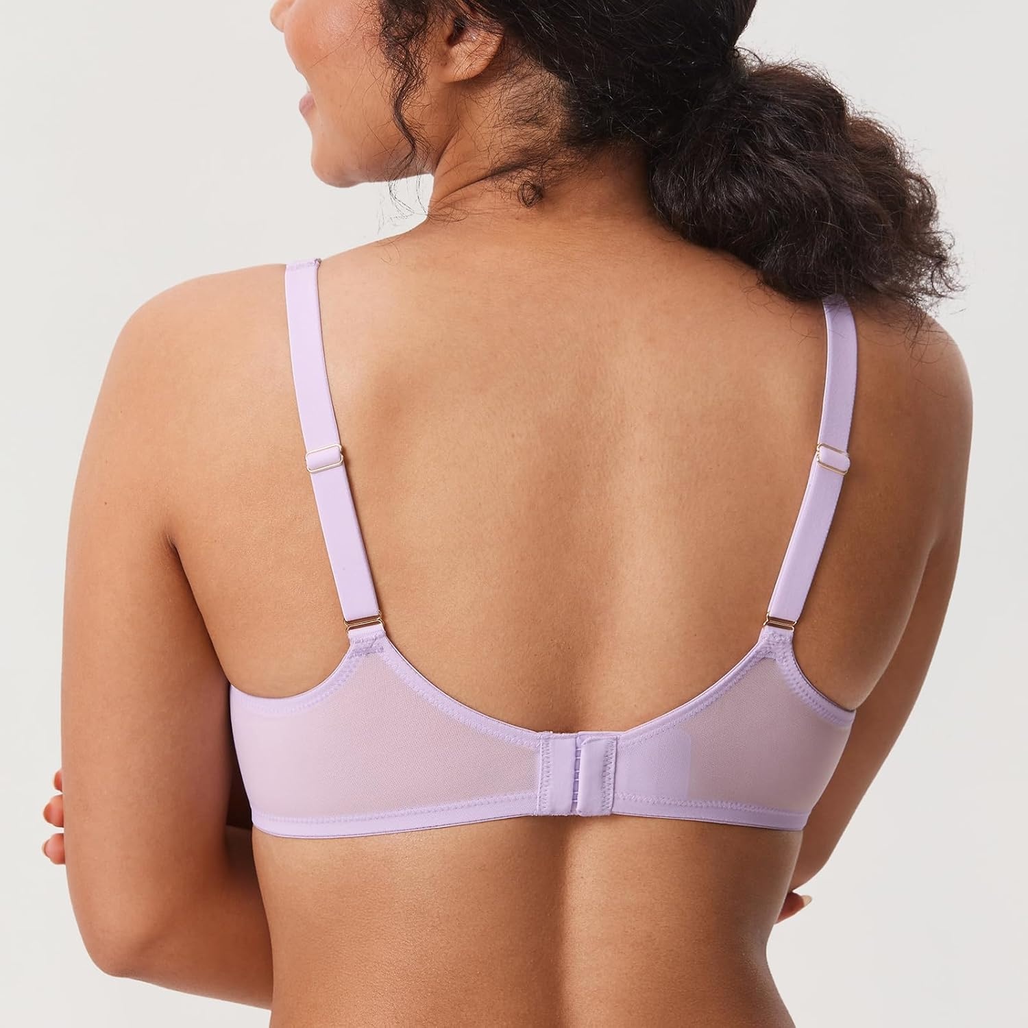 image:imageDELIMIRA Womens Cosnufy Sheer Balconette Bra Full Coverage See Through Plus Size Unlined Underwire BrasOrchid Hush