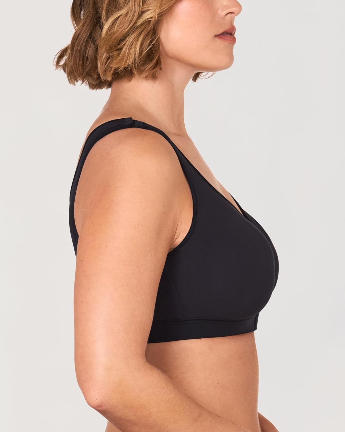 image:imageDELIMIRA Womens Inbarely Lift Front Closure Bras Full Coverage No Underwire Plus Size Unlined Seamless BraBlack