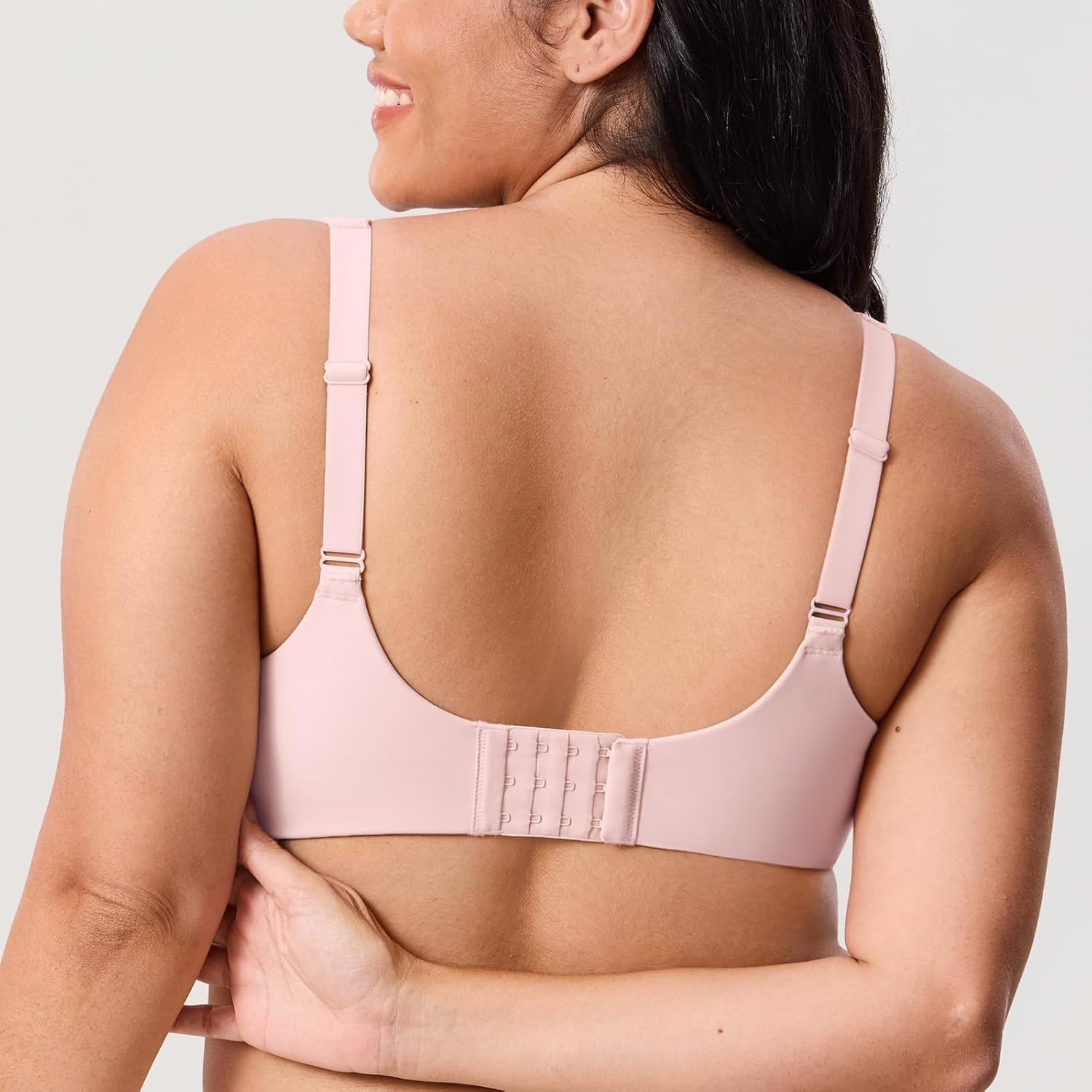 image:imageDELIMIRA Womens Inbarely Lift Full Coverage Bras Plus Size Unlined Supportive T Shirt Underwire Seamless BraGentle Rose