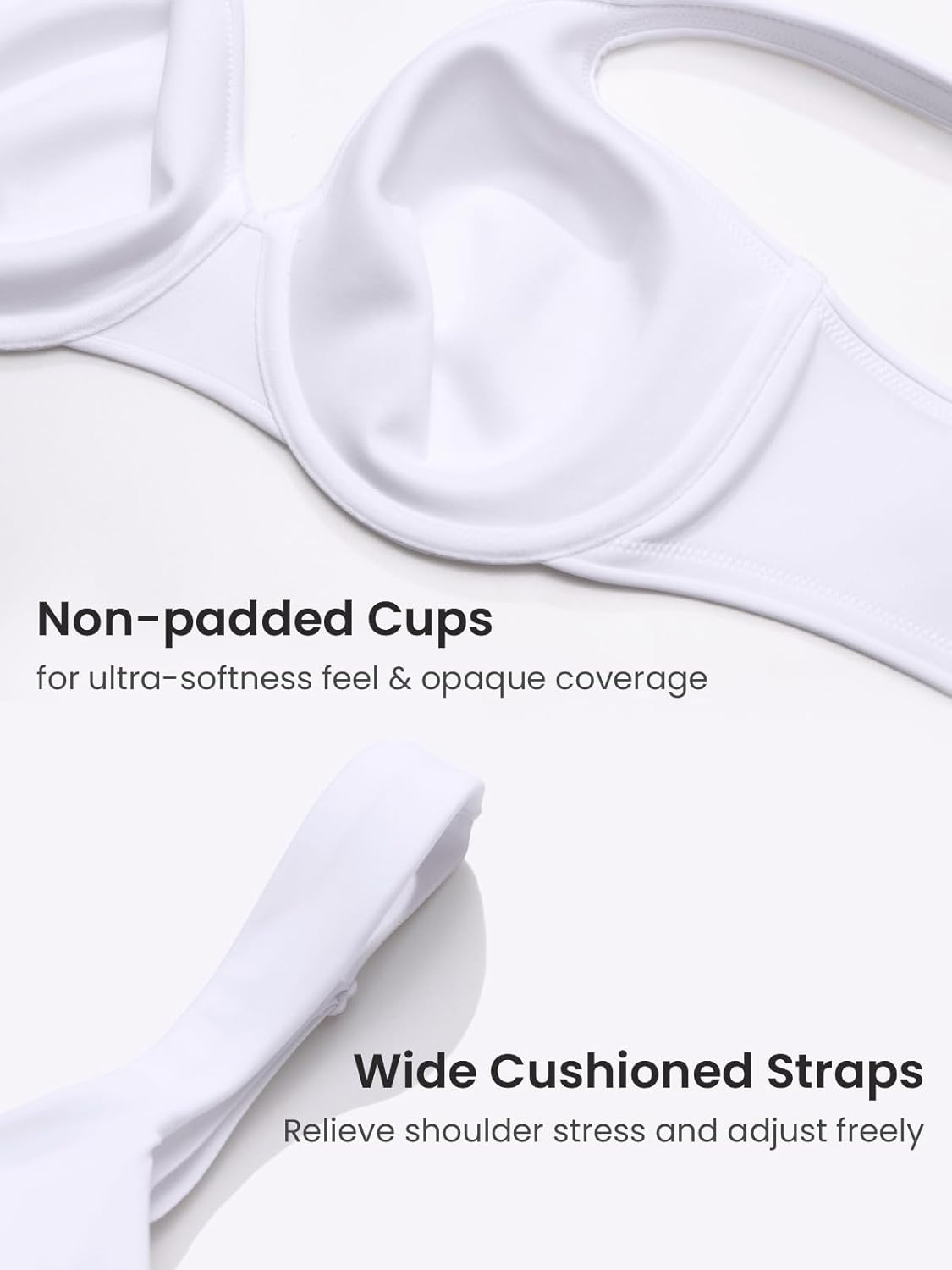 image:imageDELIMIRA Womens Inbarely Lift Full Coverage Bras Plus Size Unlined Supportive T Shirt Underwire Seamless BraWhite