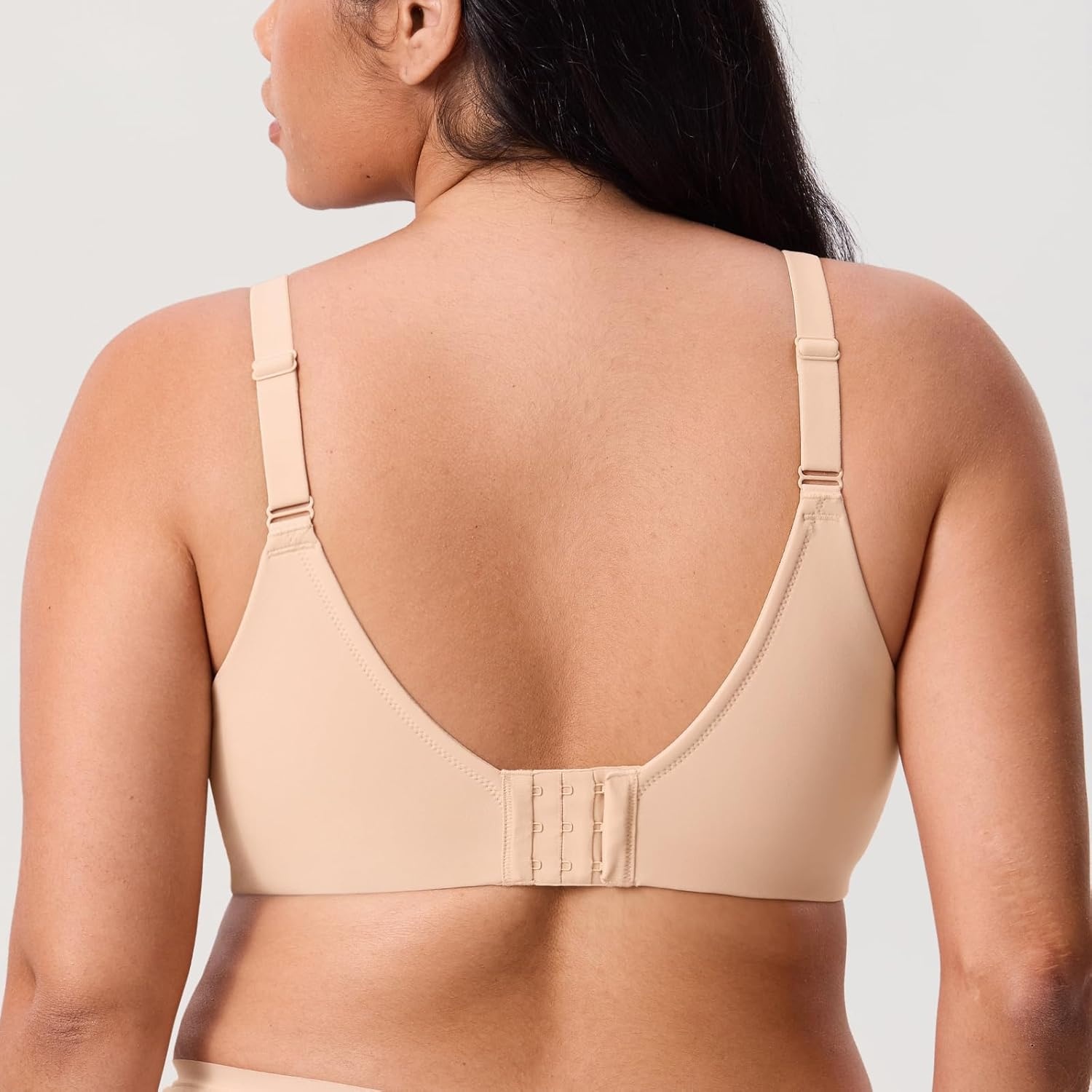 image:imageDELIMIRA Womens Inbarely Lift Wireless Bras No Padding Full Coverage Plus Size Seamless Everyday Tshirt BraBeige