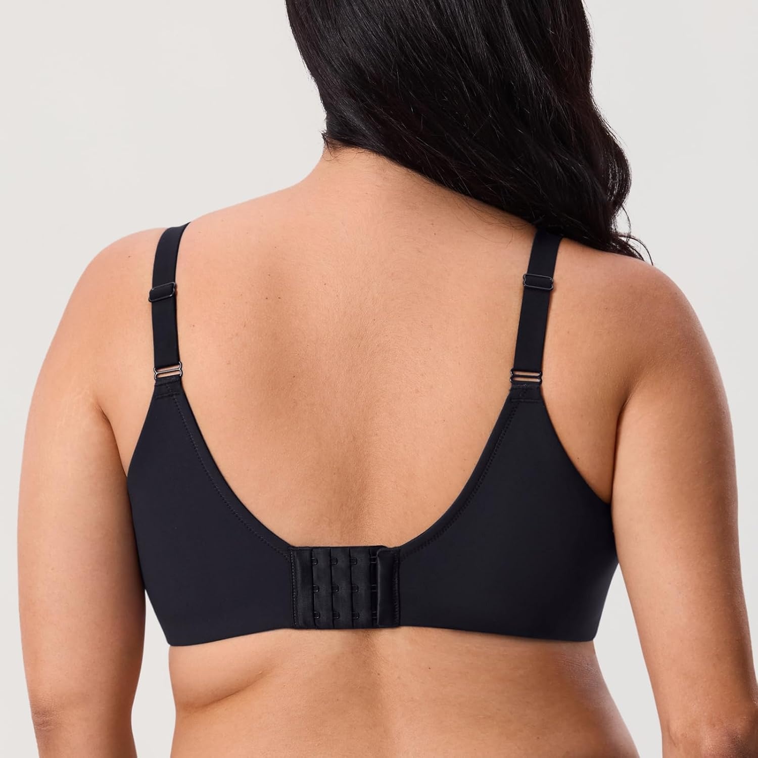 image:imageDELIMIRA Womens Inbarely Lift Wireless Bras No Padding Full Coverage Plus Size Seamless Everyday Tshirt BraBlack