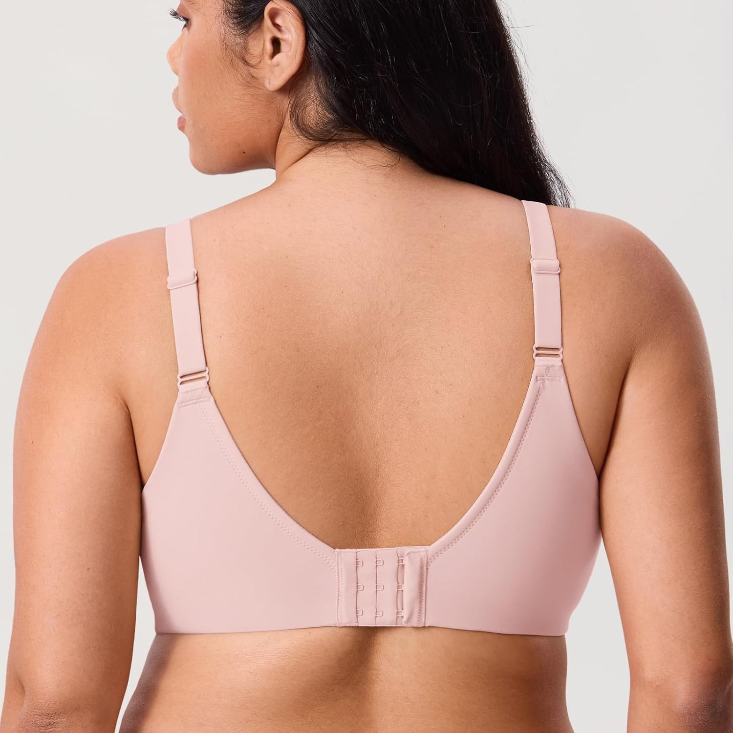 image:imageDELIMIRA Womens Inbarely Lift Wireless Bras No Padding Full Coverage Plus Size Seamless Everyday Tshirt BraGentle Rose