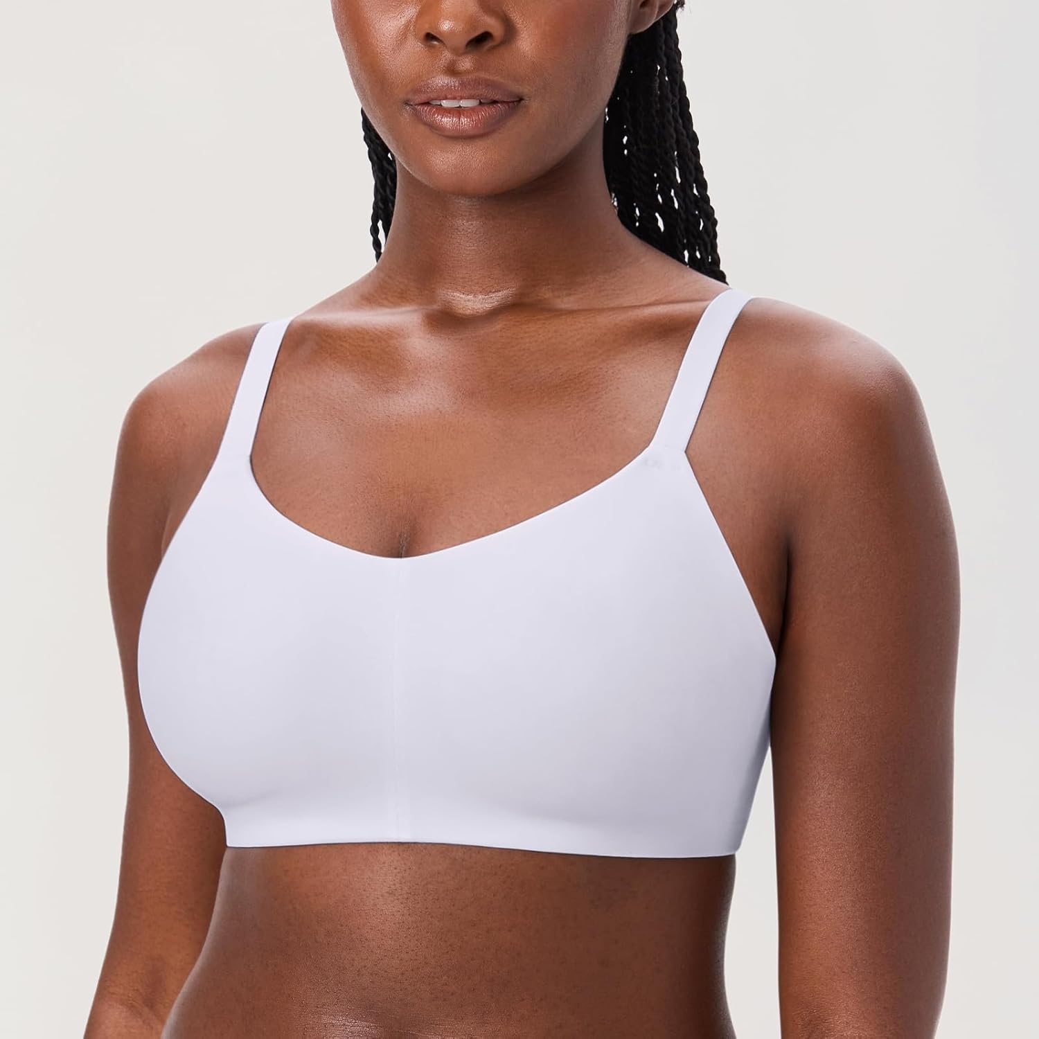 image:imageDELIMIRA Womens Inbarely Lift Wireless Bras No Padding Full Coverage Plus Size Seamless Everyday Tshirt BraWhite