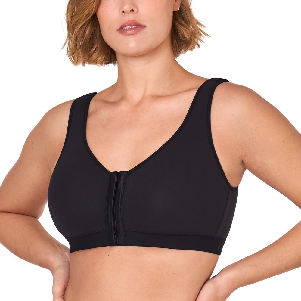 image:imageDELIMIRA Womens Inbarely Lift Front Closure Bras Full Coverage No Underwire Plus Size Unlined Seamless BraBlack