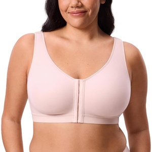 image:imageDELIMIRA Womens Inbarely Lift Front Closure Bras Full Coverage No Underwire Plus Size Unlined Seamless BraGentle Rose