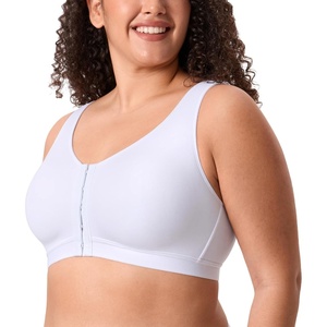 image:imageDELIMIRA Womens Inbarely Lift Front Closure Bras Full Coverage No Underwire Plus Size Unlined Seamless BraWhite