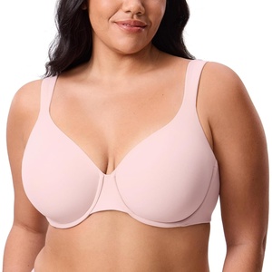 image:imageDELIMIRA Womens Inbarely Lift Full Coverage Bras Plus Size Unlined Supportive T Shirt Underwire Seamless BraGentle Rose