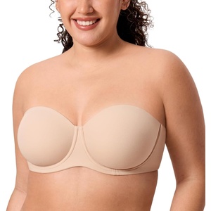 image:imageDELIMIRA Womens Inbarely Lift Strapless Bra Plus Size Full Coverage Unlined Underwire Seamless BrasBeige