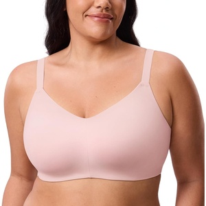 image:imageDELIMIRA Womens Inbarely Lift Wireless Bras No Padding Full Coverage Plus Size Seamless Everyday Tshirt BraGentle Rose