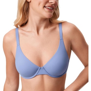 image:imageDELIMIRA Womens Inbarely Plus Plunge Bra Underwire Full Coverage Plus Size Unlined BrasFrost Blue  Size Up Cup  Band