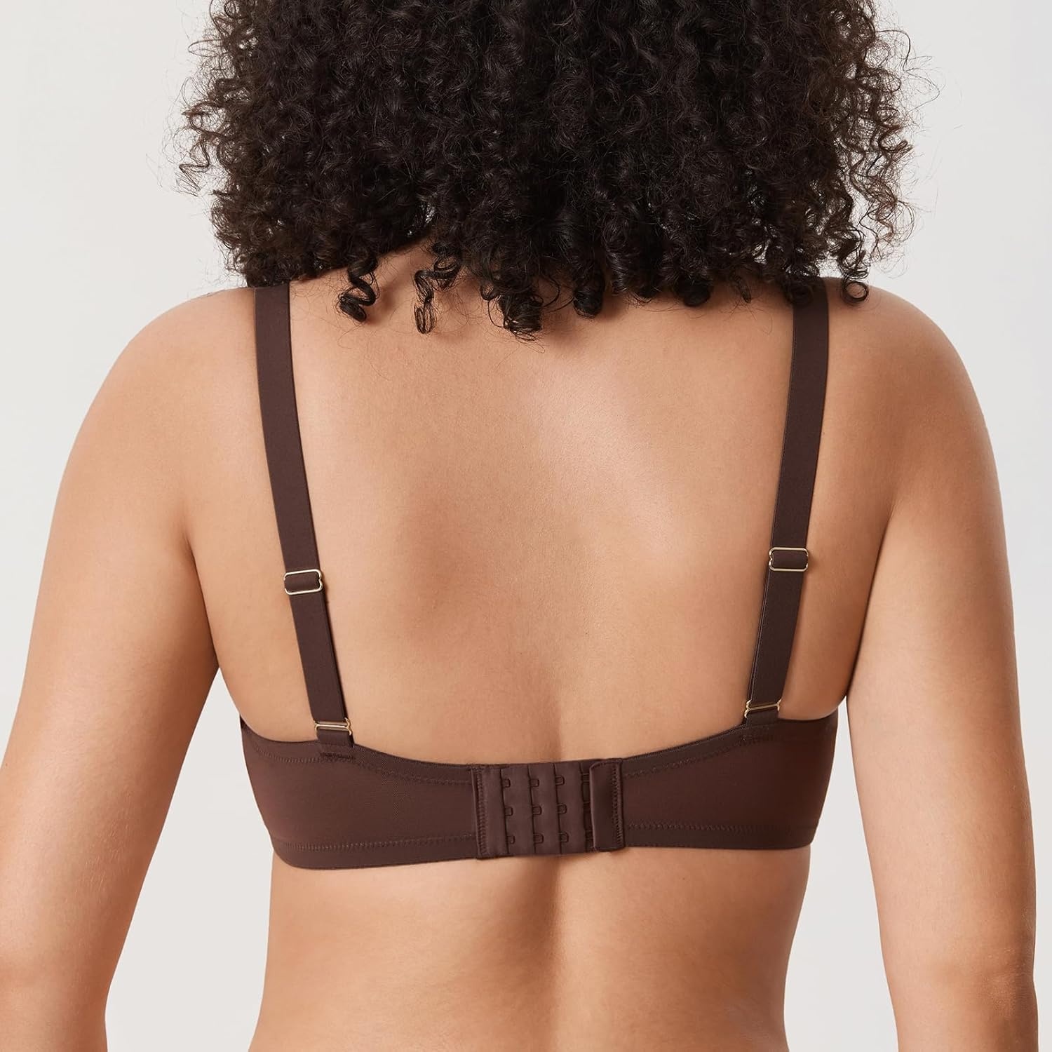 image:imageDELIMIRA Womens Cosnufy Balconette Bra Sheer Mesh Plus Size See Through Underwire Unlined BrasHazelnut