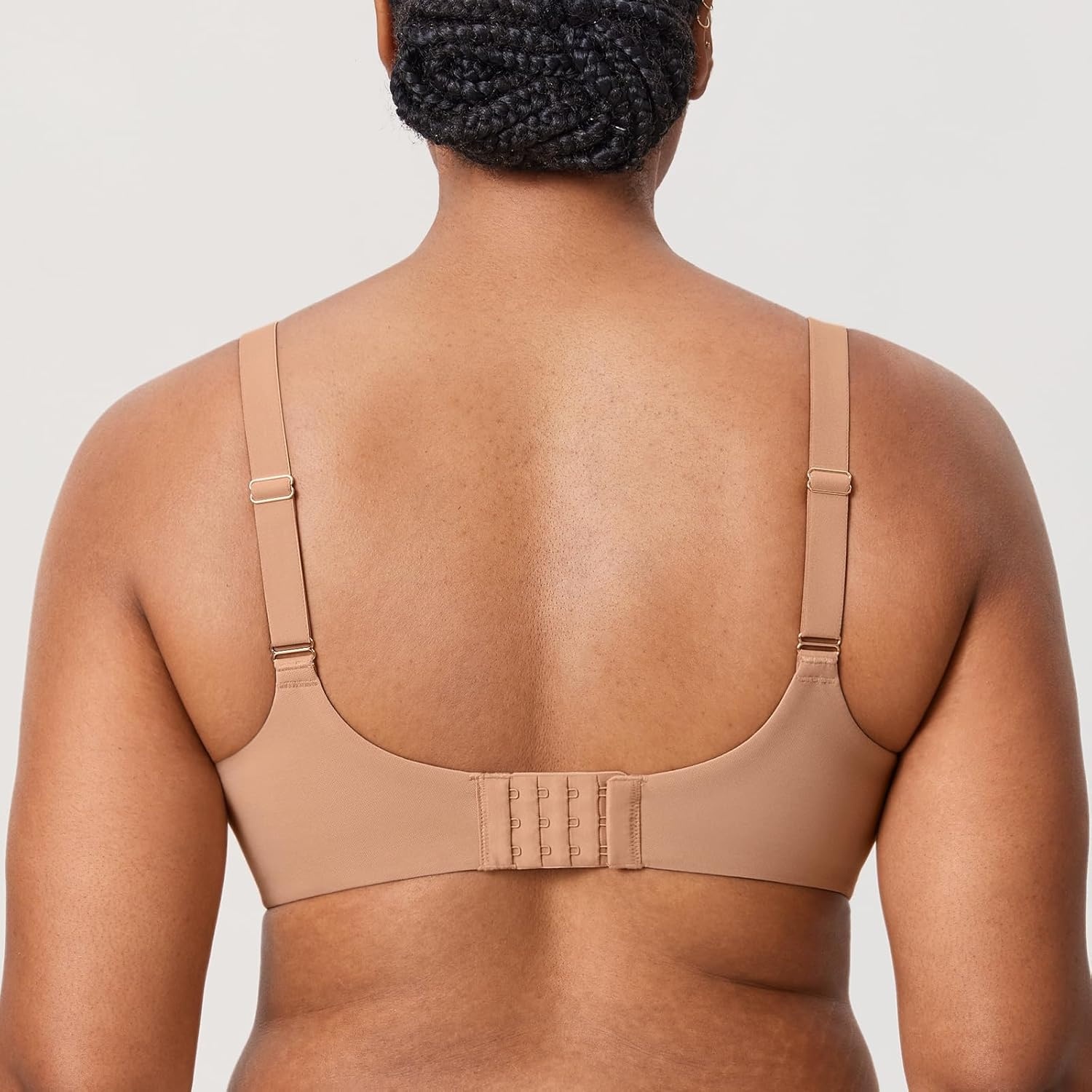 image:imageDELIMIRA Womens Cosnufy Sheer Full Coverage Bra Underwire Mesh See Through Plus Size UnlinedBarely Buff