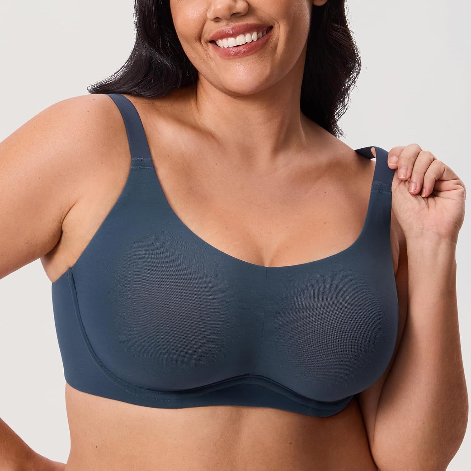 image:imageDELIMIRA Womens Cosnufy Sheer Full Coverage Bra Underwire Mesh See Through Plus Size UnlinedSargasso