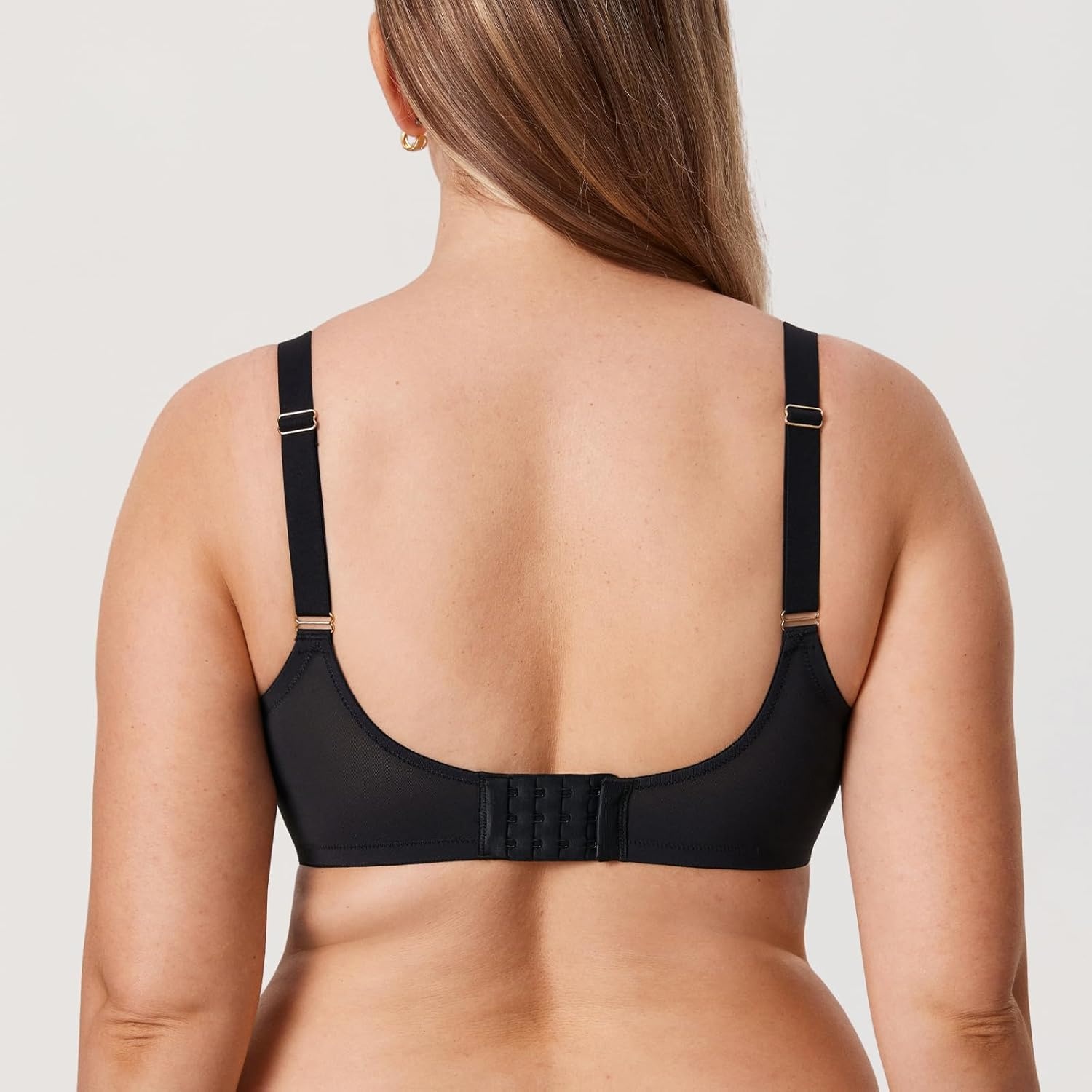 image:imageDELIMIRA Womens Cosnufy Sheer Mesh Bra Full Coverage Plus Size Plunge Unlined Underwire BrasBlack