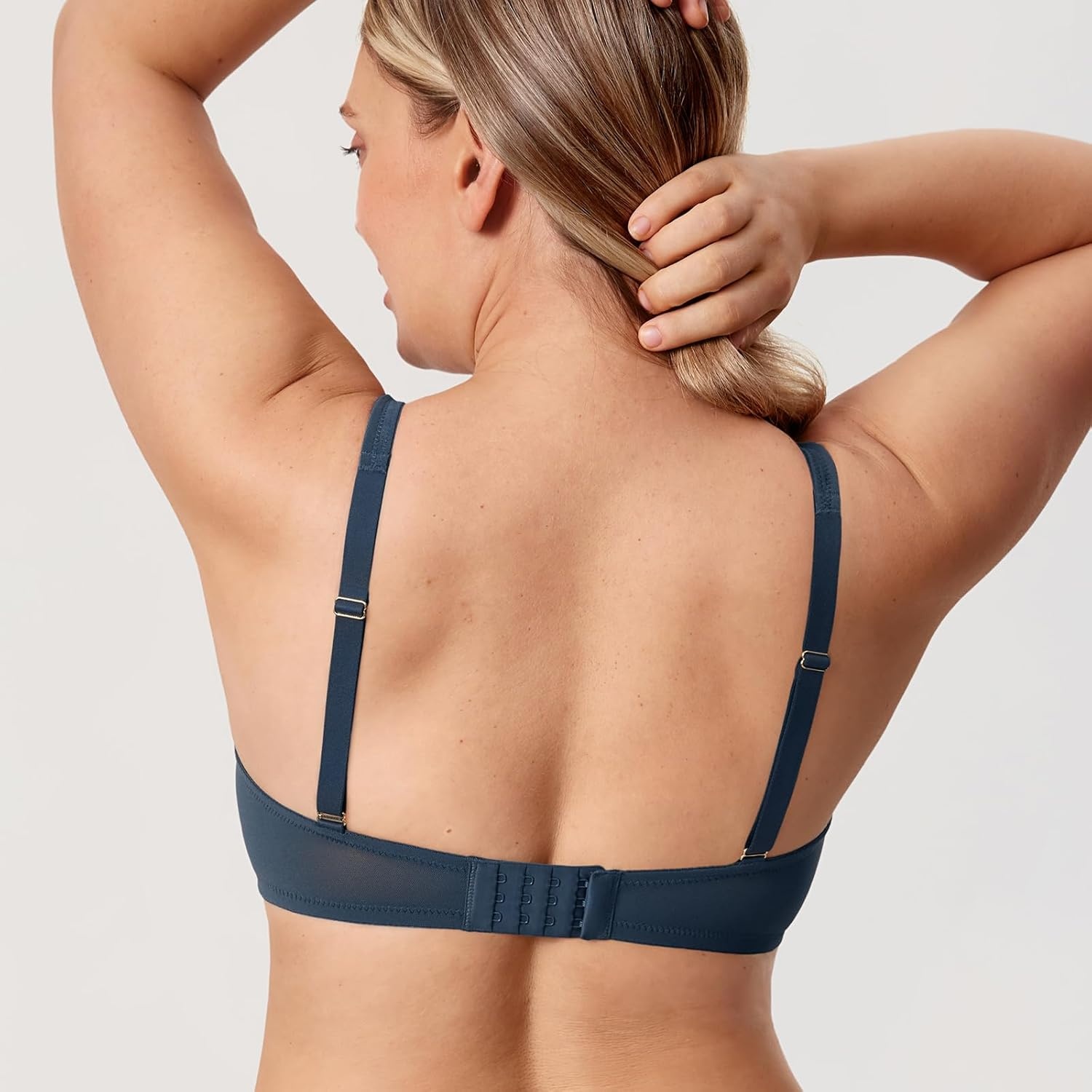 image:imageDELIMIRA Womens Cosnufy Sheer Mesh Bra No Underwire Full Coverage Plus Size Unlined BrasSargasso