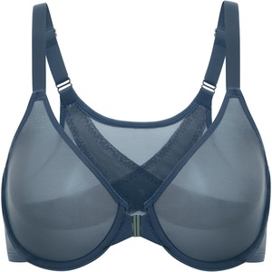 image:imageDELIMIRA Womens Cosnufy Posture Front Closure Bras Sheer Mesh Plus Size Underwire Unlined BraSargasso