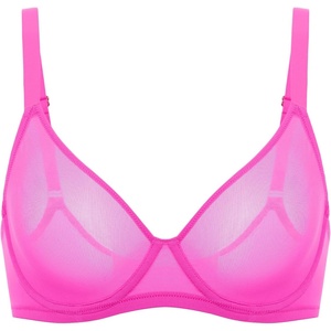 image:imageDELIMIRA Womens Cosnufy Sheer Mesh Bra Full Coverage Plus Size Plunge Unlined Underwire BrasGlitter Rose