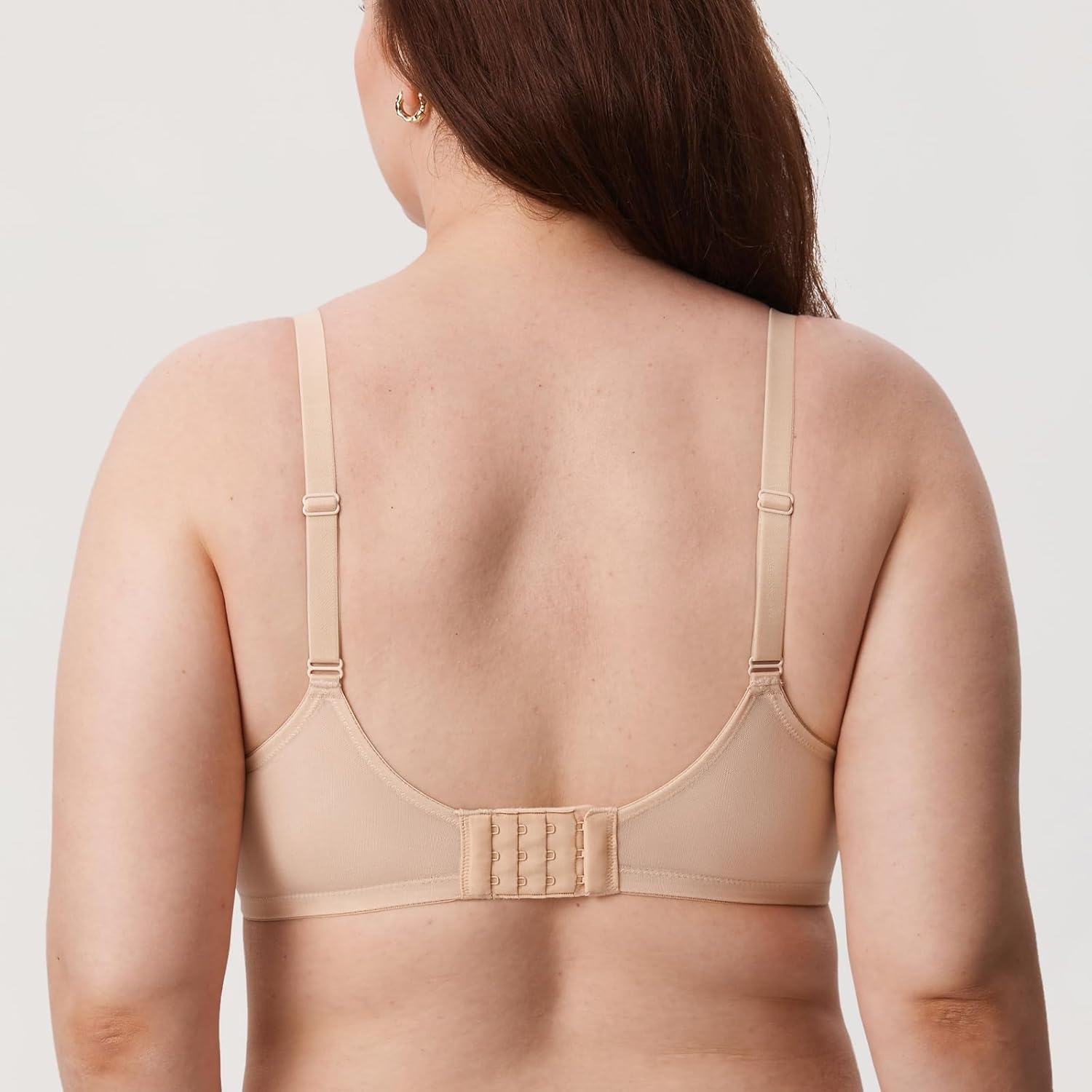 image:imageDELIMIRA Womens Balconette Bra Plus Size Lace Sexy Underwire Unlined Push Up See Through BrasBeige
