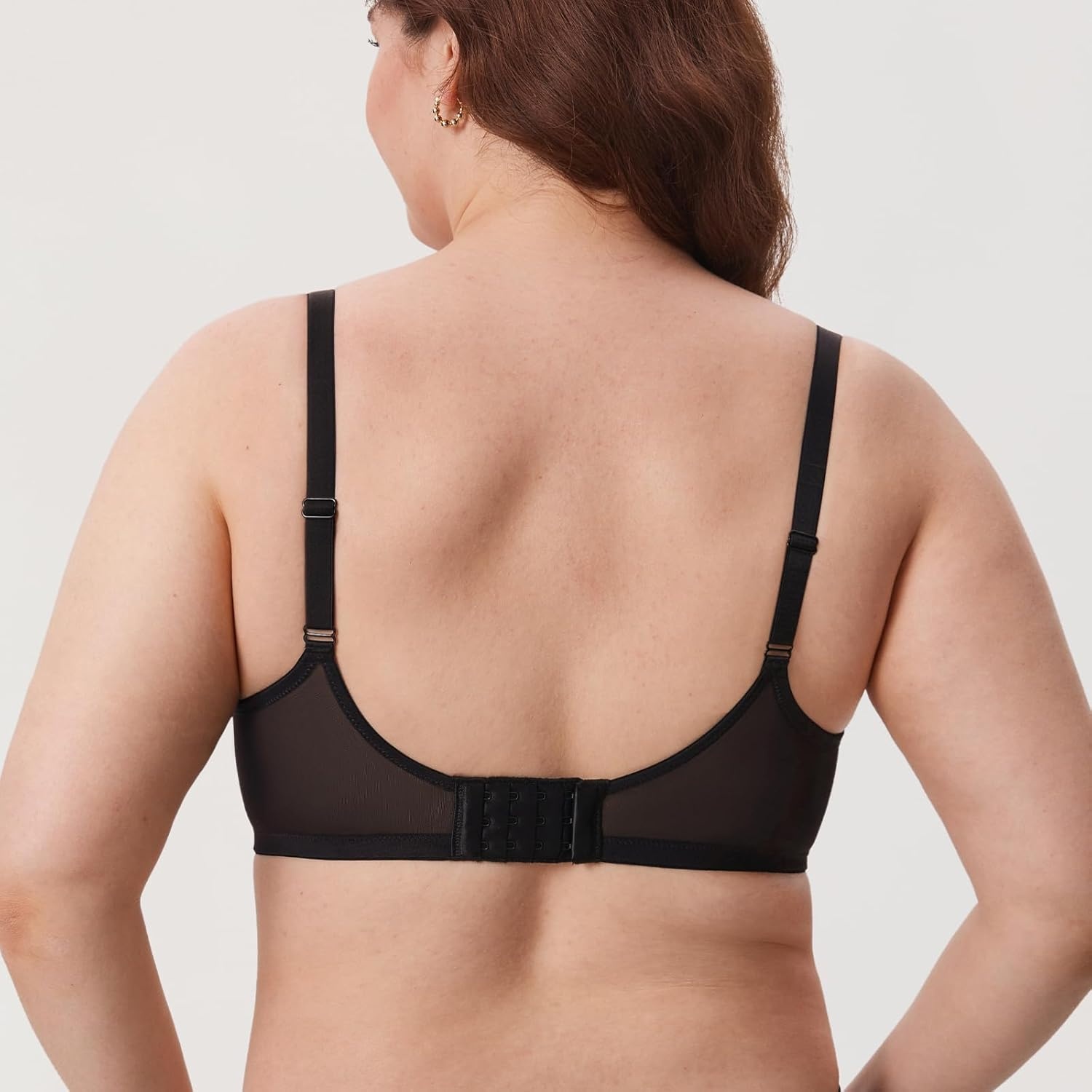 image:imageDELIMIRA Womens Balconette Bra Plus Size Lace Sexy Underwire Unlined Push Up See Through BrasBlack
