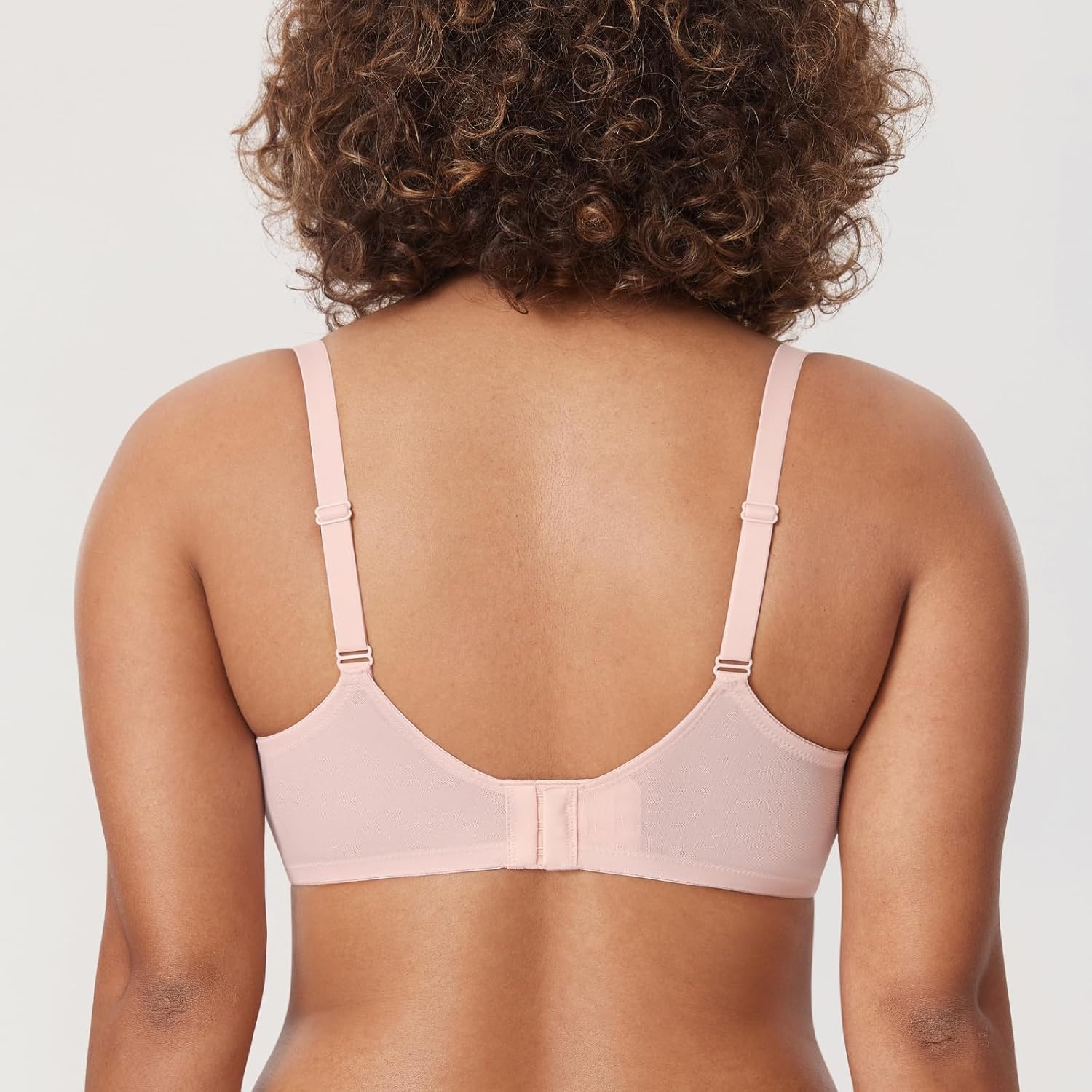 image:imageDELIMIRA Womens Balconette Bra Plus Size Lace Sexy Underwire Unlined Push Up See Through BrasGentle Rose