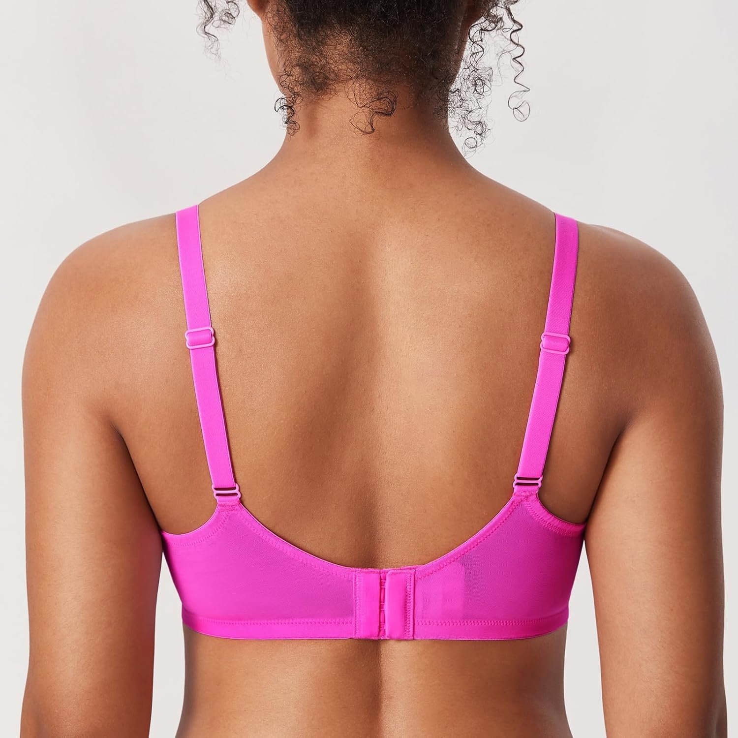 image:imageDELIMIRA Womens Balconette Bra Plus Size Lace Sexy Underwire Unlined Push Up See Through BrasGlitter Rose