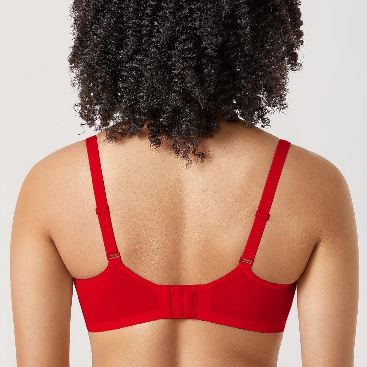 image:imageDELIMIRA Womens Balconette Bra Plus Size Lace Sexy Underwire Unlined Push Up See Through BrasLipstick Red