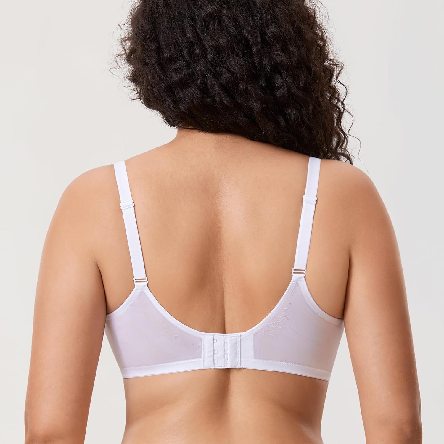 image:imageDELIMIRA Womens Balconette Bra Plus Size Lace Sexy Underwire Unlined Push Up See Through BrasWhite