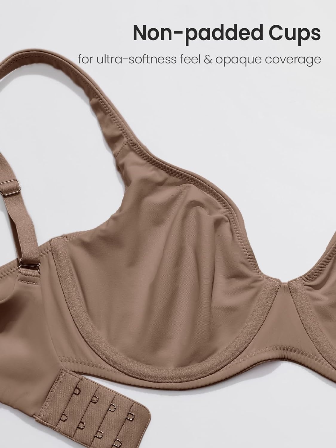 image:imageDELIMIRA Womens Confishape Balconette Bra Supportive T Shirt Full Coverage Plus Size Bras Underwire UnlinedBrown Purple Unlined