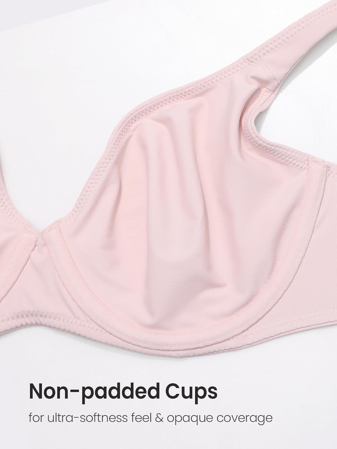 image:imageDELIMIRA Womens Confishape Balconette Bra Supportive T Shirt Full Coverage Plus Size Bras Underwire UnlinedGentle Rose Unlined