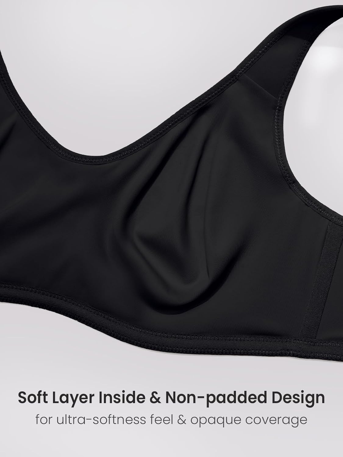 image:imageDELIMIRA Womens Confishape Full Coverage Bra Plus Size T Shirt Supportive Underwire Unlined Comfortable BrasBlack Unlined