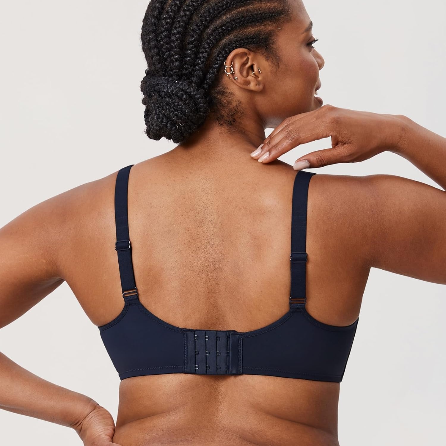 image:imageDELIMIRA Womens Confishape Full Coverage Bra Plus Size T Shirt Supportive Underwire Unlined Comfortable BrasDeep Ocean Blue Unlined