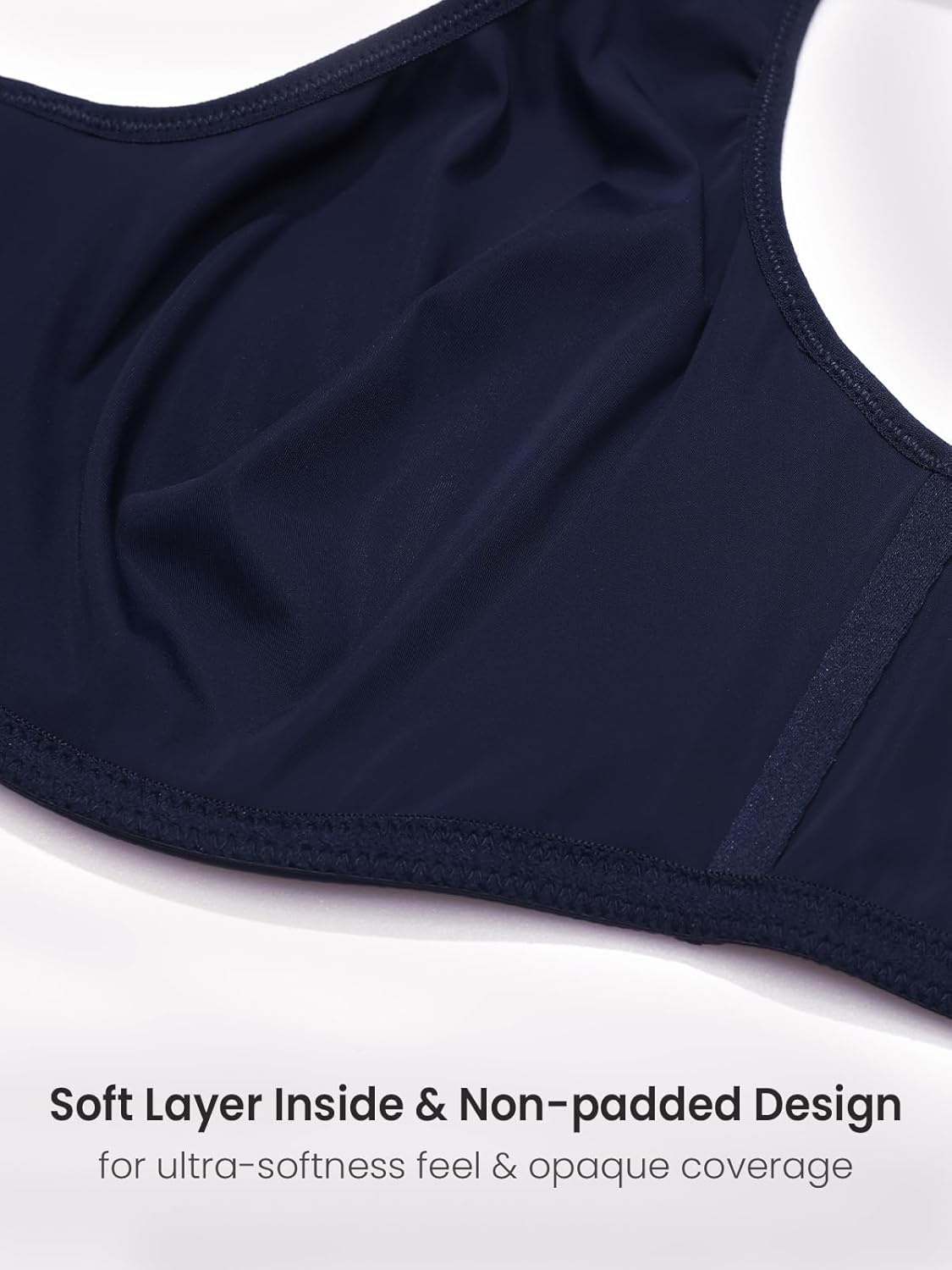 image:imageDELIMIRA Womens Confishape Full Coverage Bra Plus Size T Shirt Supportive Underwire Unlined Comfortable BrasDeep Ocean Blue Unlined