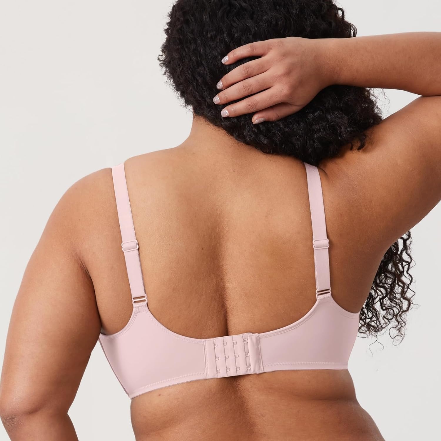 image:imageDELIMIRA Womens Confishape Full Coverage Bra Plus Size T Shirt Supportive Underwire Unlined Comfortable BrasGentle Rose Unlined