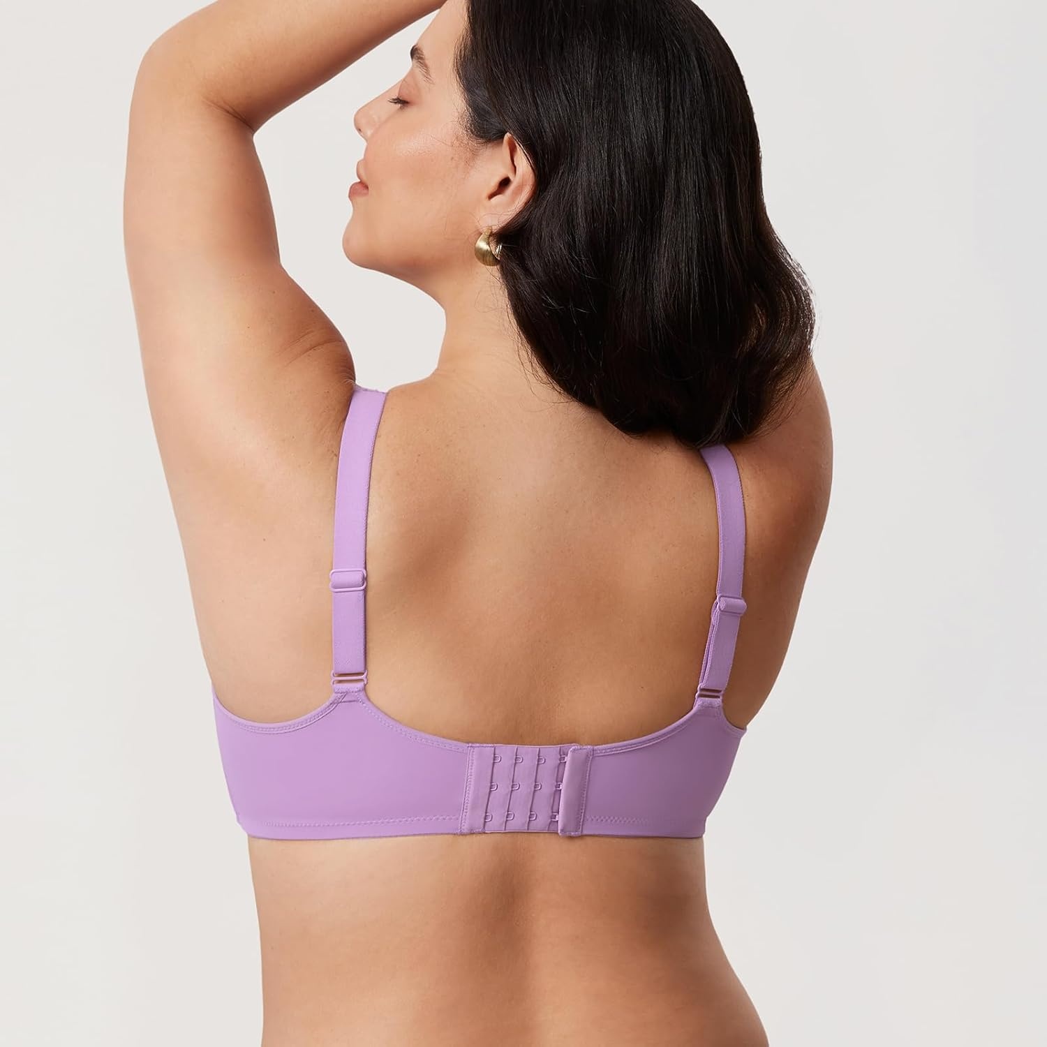 image:imageDELIMIRA Womens Confishape Full Coverage Bra Plus Size T Shirt Supportive Underwire Unlined Comfortable BrasGlaze Purple Unlined