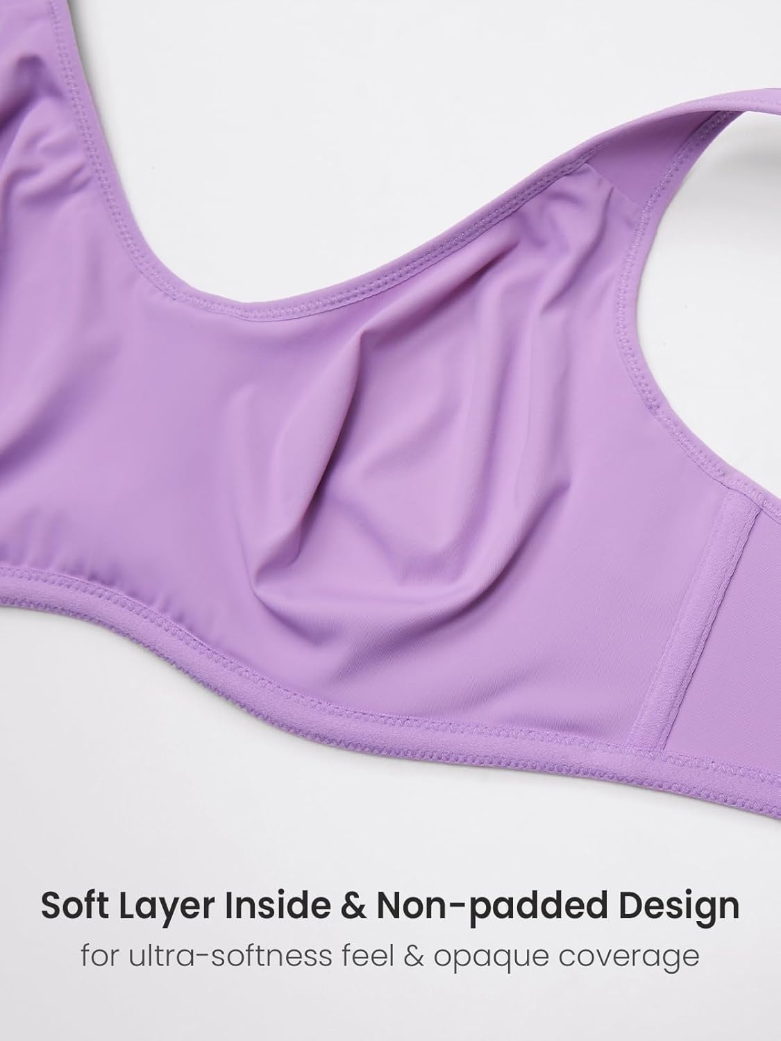 image:imageDELIMIRA Womens Confishape Full Coverage Bra Plus Size T Shirt Supportive Underwire Unlined Comfortable BrasGlaze Purple Unlined
