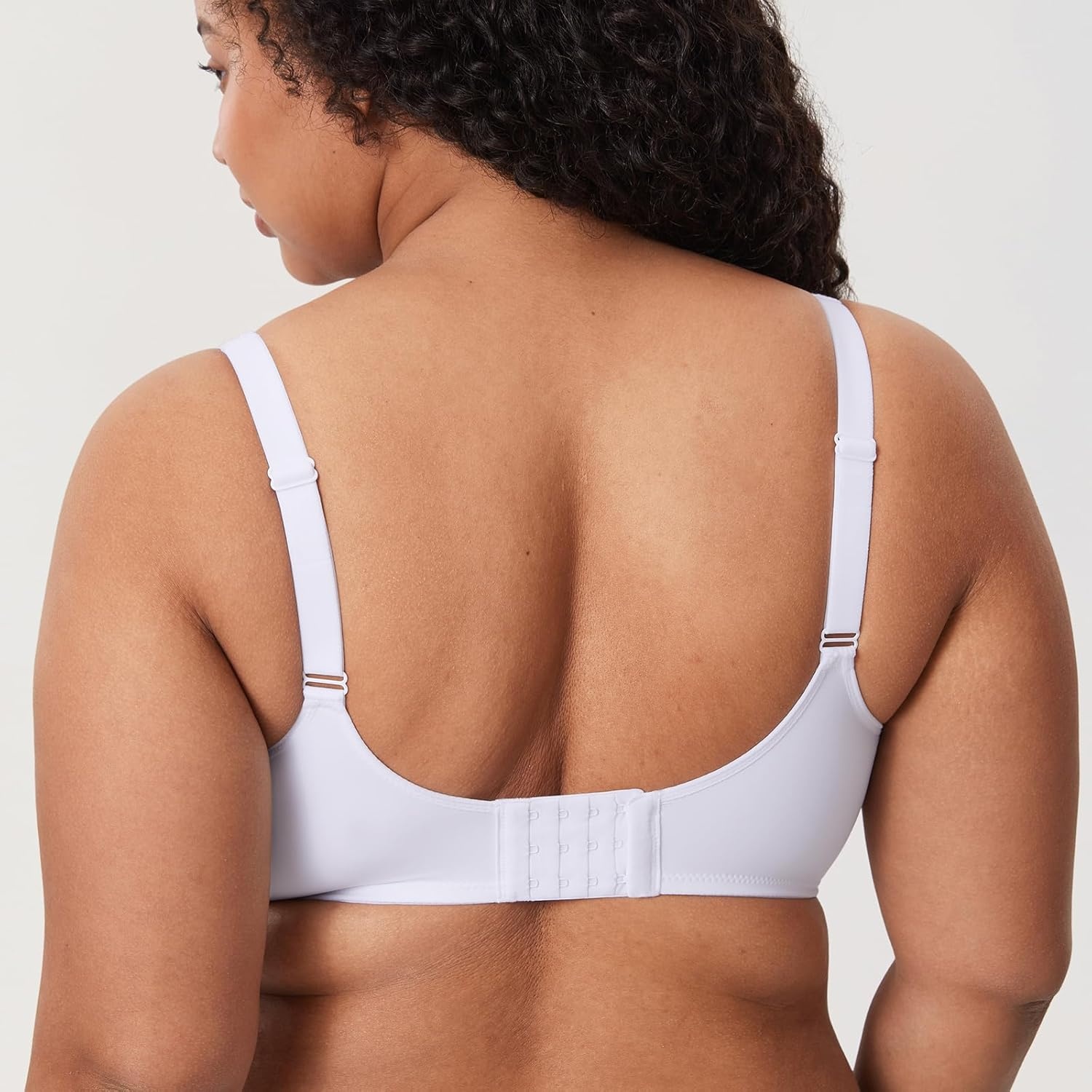 image:imageDELIMIRA Womens Confishape Full Coverage Bra Plus Size T Shirt Supportive Underwire Unlined Comfortable BrasWhite Unlined