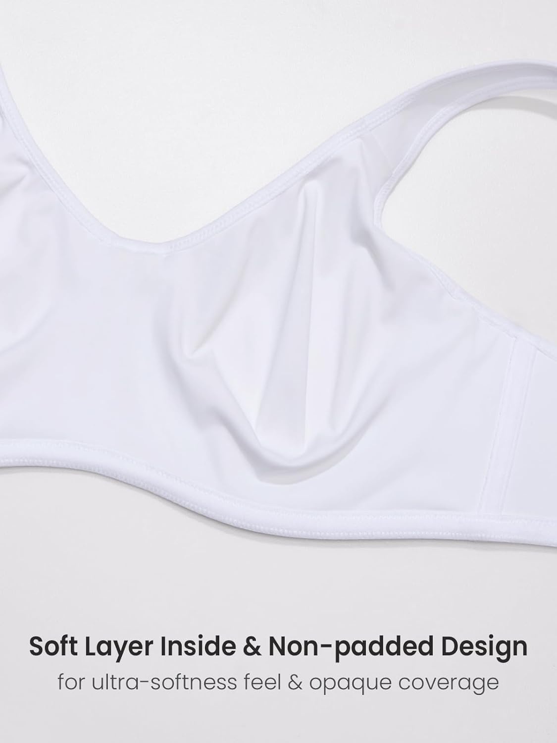 image:imageDELIMIRA Womens Confishape Full Coverage Bra Plus Size T Shirt Supportive Underwire Unlined Comfortable BrasWhite Unlined