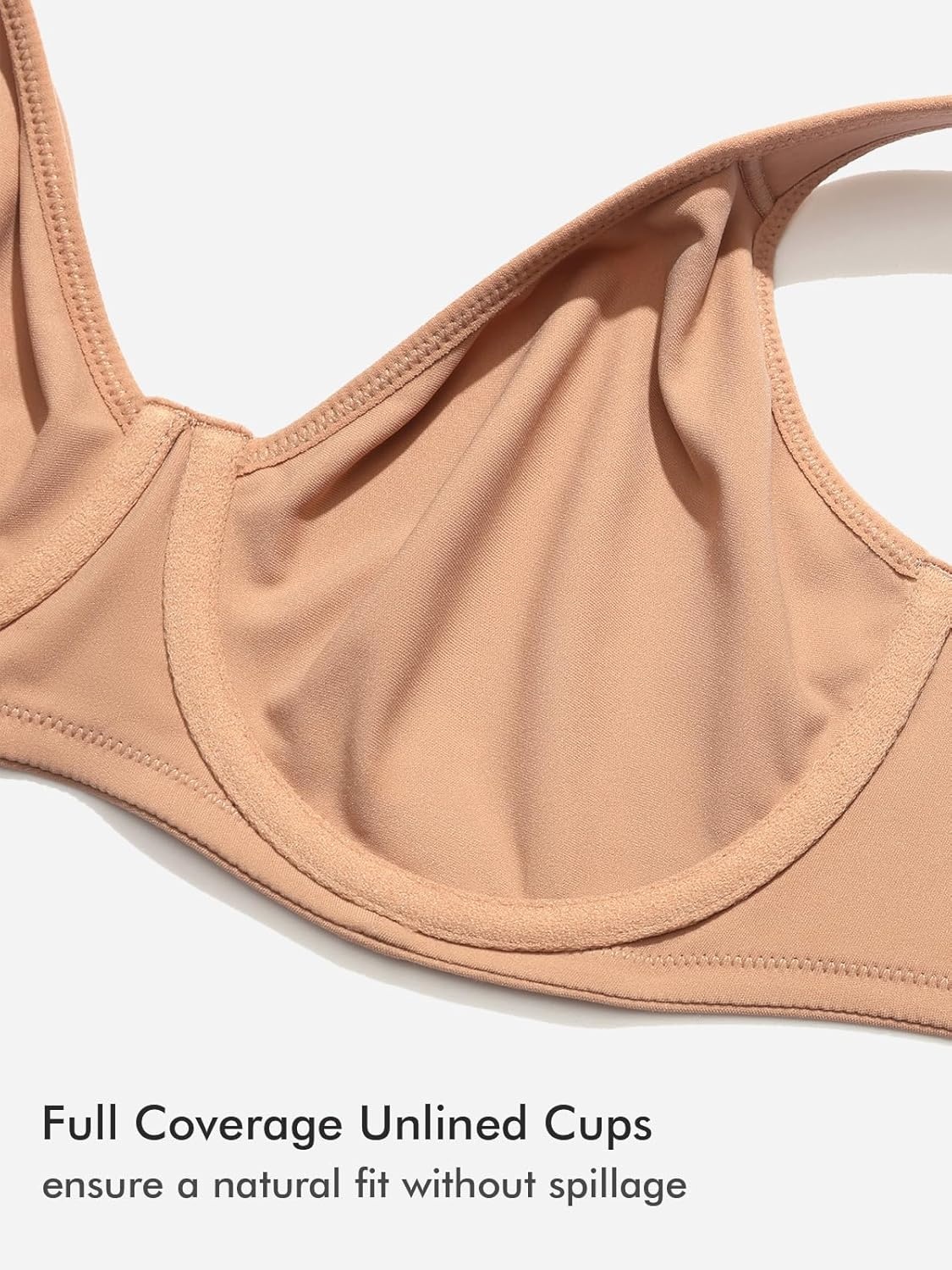 image:imageDELIMIRA Womens Inbarely Plus Full Coverage Bra Plus Size Underwire Unlined Seamless BrasBarely Buff