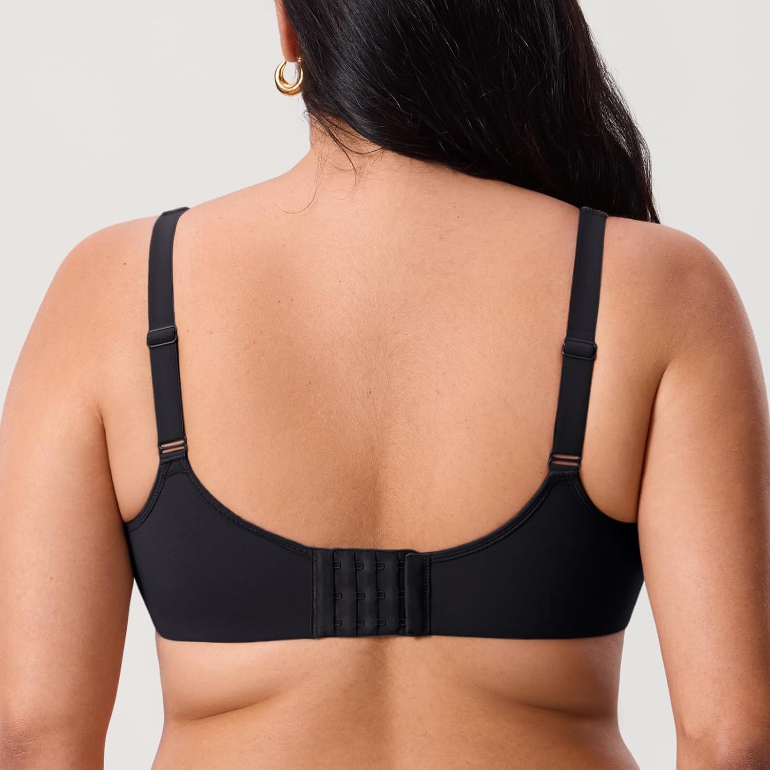 image:imageDELIMIRA Womens Inbarely Plus Full Coverage Bra Plus Size Underwire Unlined Seamless BrasBlack