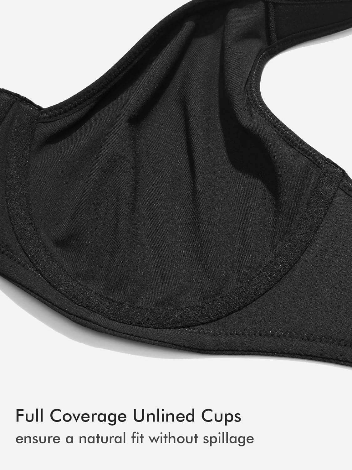 image:imageDELIMIRA Womens Inbarely Plus Full Coverage Bra Plus Size Underwire Unlined Seamless BrasBlack