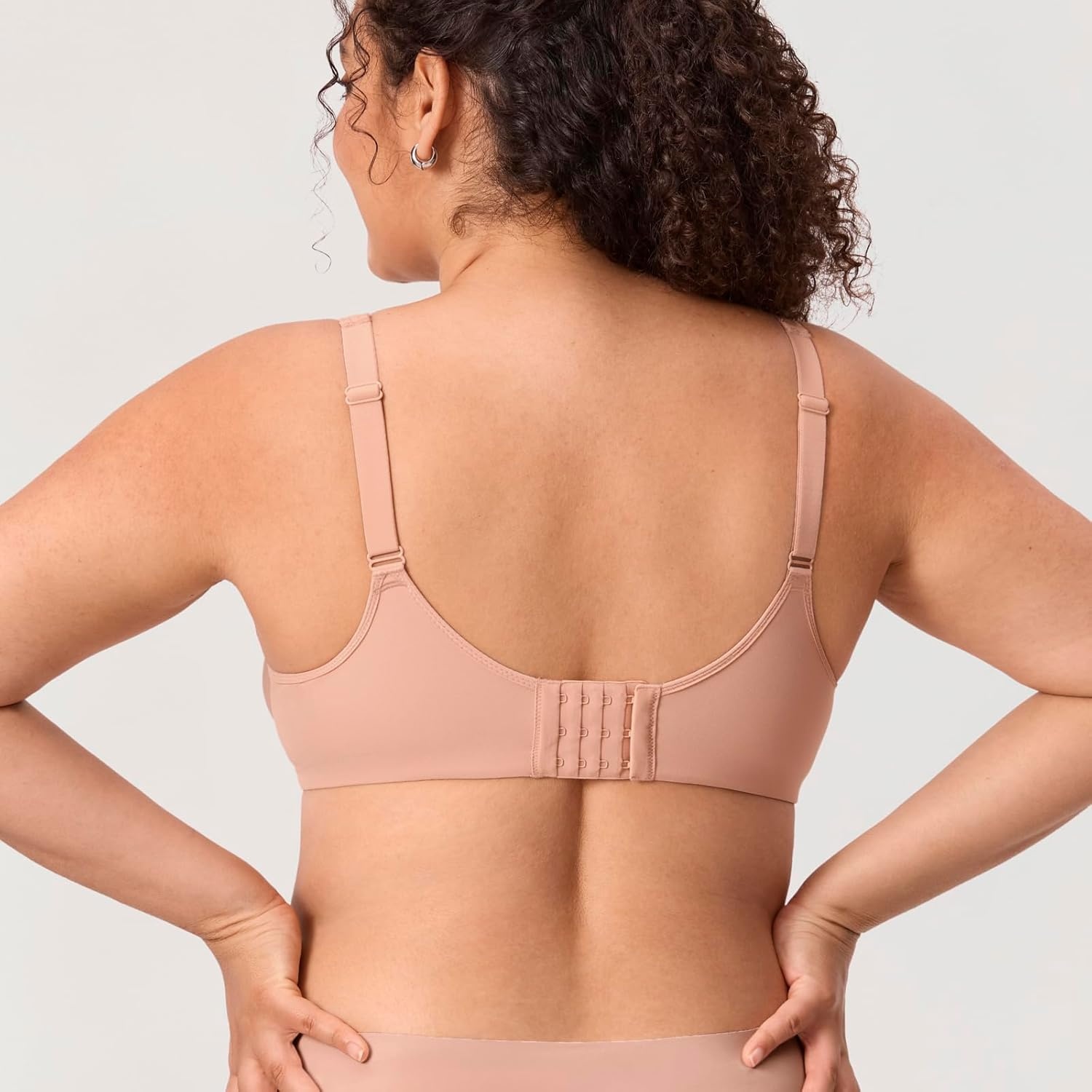 image:imageDELIMIRA Womens Inbarely Plus Full Coverage Bra Plus Size Underwire Unlined Seamless BrasBlush Beige