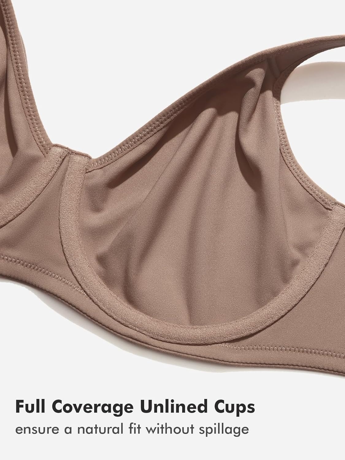 image:imageDELIMIRA Womens Inbarely Plus Full Coverage Bra Plus Size Underwire Unlined Seamless BrasBrown Purple