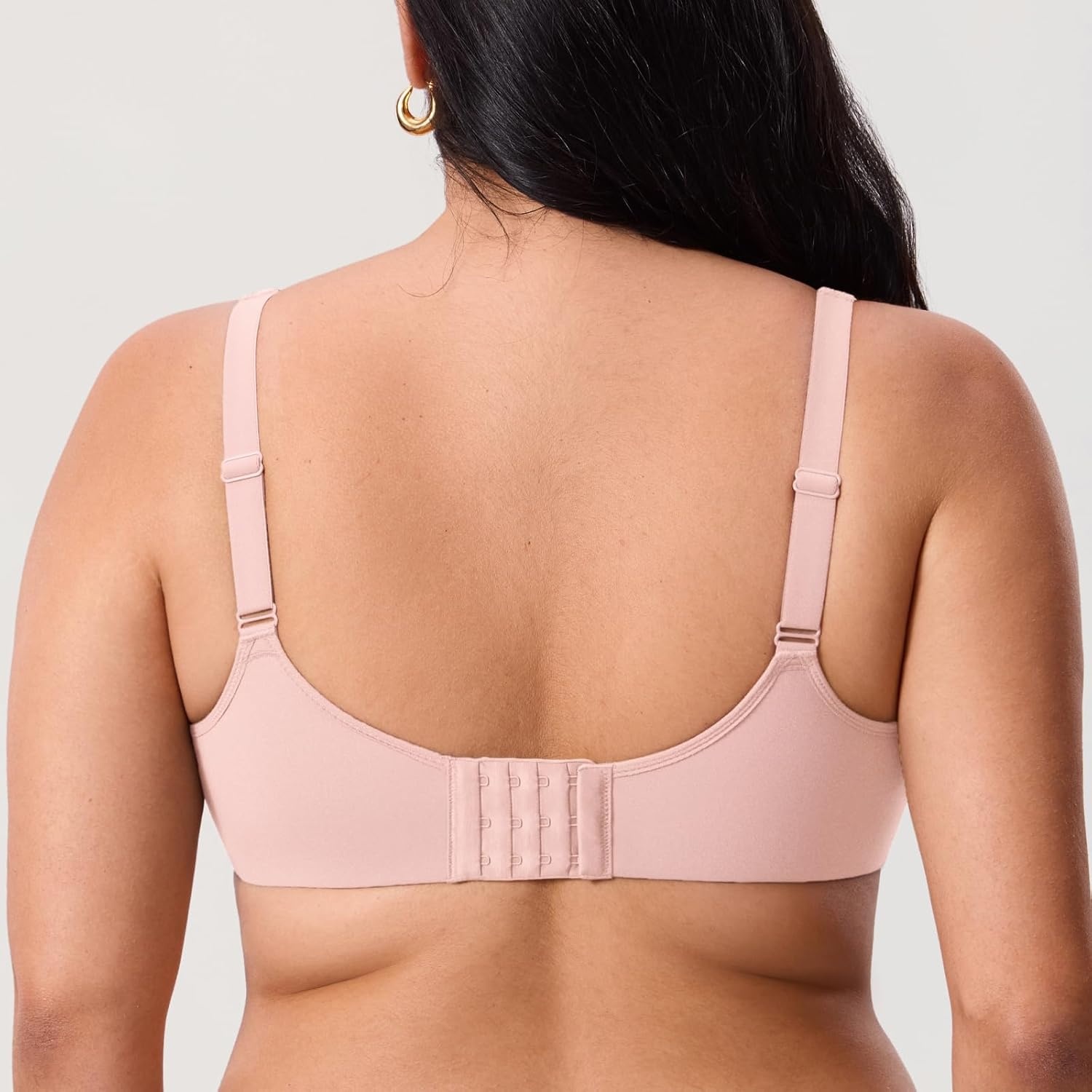 image:imageDELIMIRA Womens Inbarely Plus Full Coverage Bra Plus Size Underwire Unlined Seamless BrasGentle Rose
