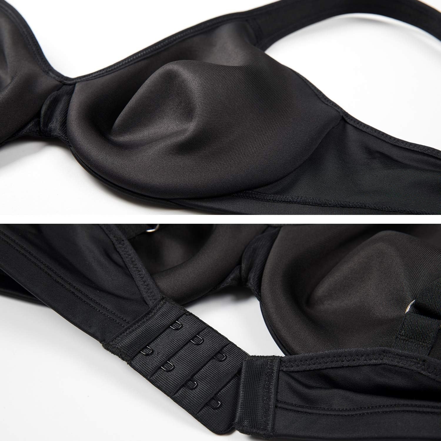 image:imageDELIMIRA Womens Minimizer Bra Plus Size Underwire Smooth Full Coverage Seamless BrasBlack