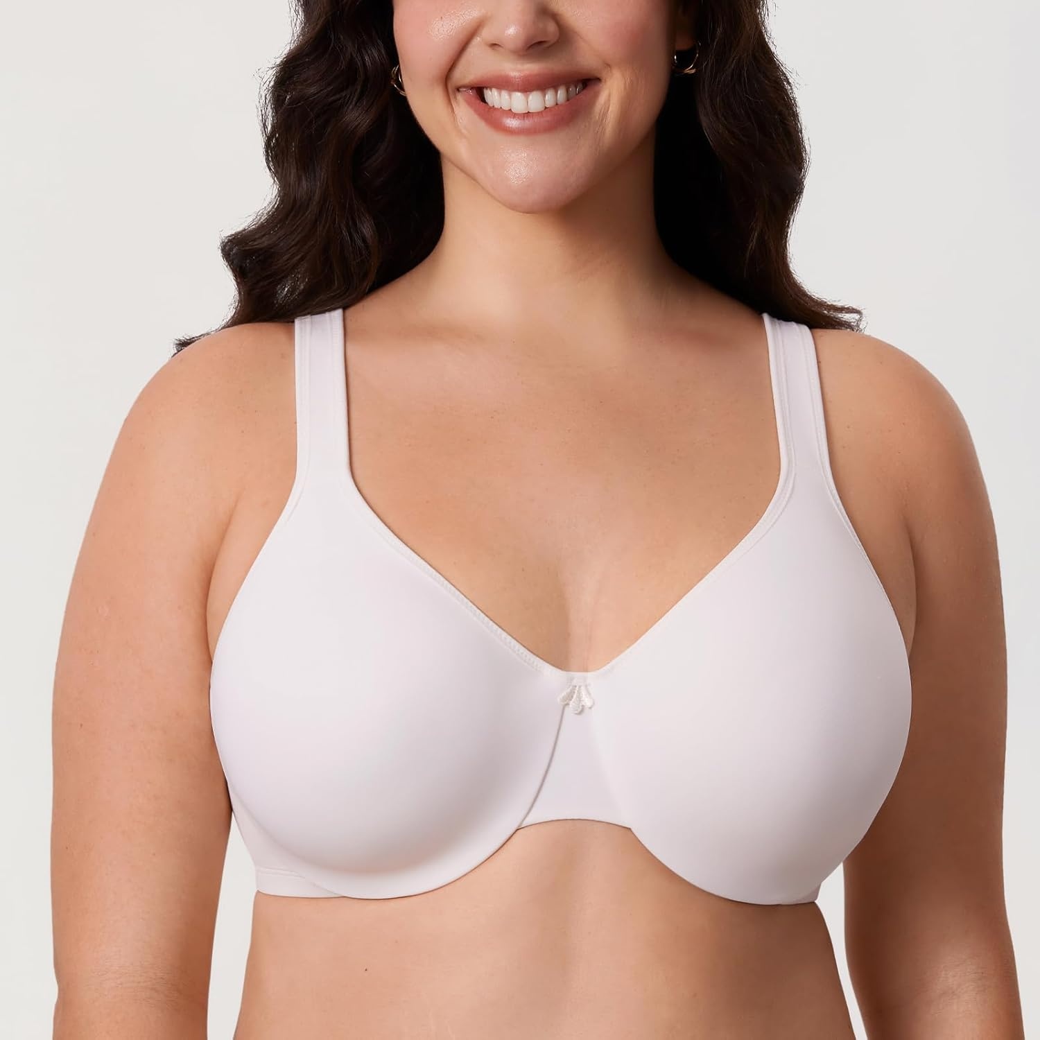 image:imageDELIMIRA Womens Minimizer Bra Plus Size Underwire Smooth Full Coverage Seamless BrasCoconut White