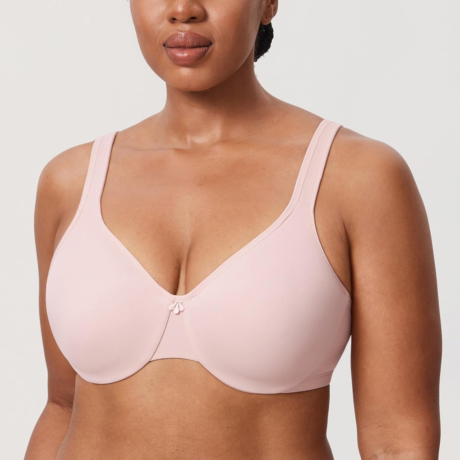 image:imageDELIMIRA Womens Minimizer Bra Plus Size Underwire Smooth Full Coverage Seamless BrasGentle Rose