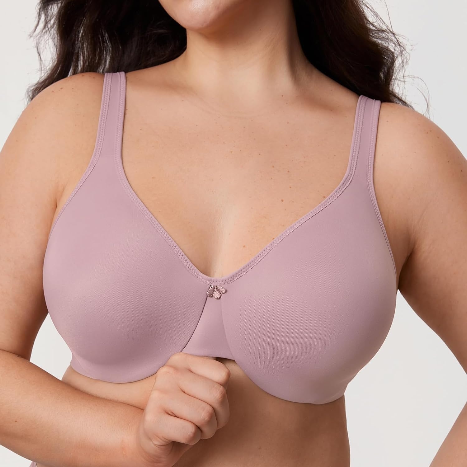 image:imageDELIMIRA Womens Minimizer Bra Plus Size Underwire Smooth Full Coverage Seamless BrasMauve Shadows