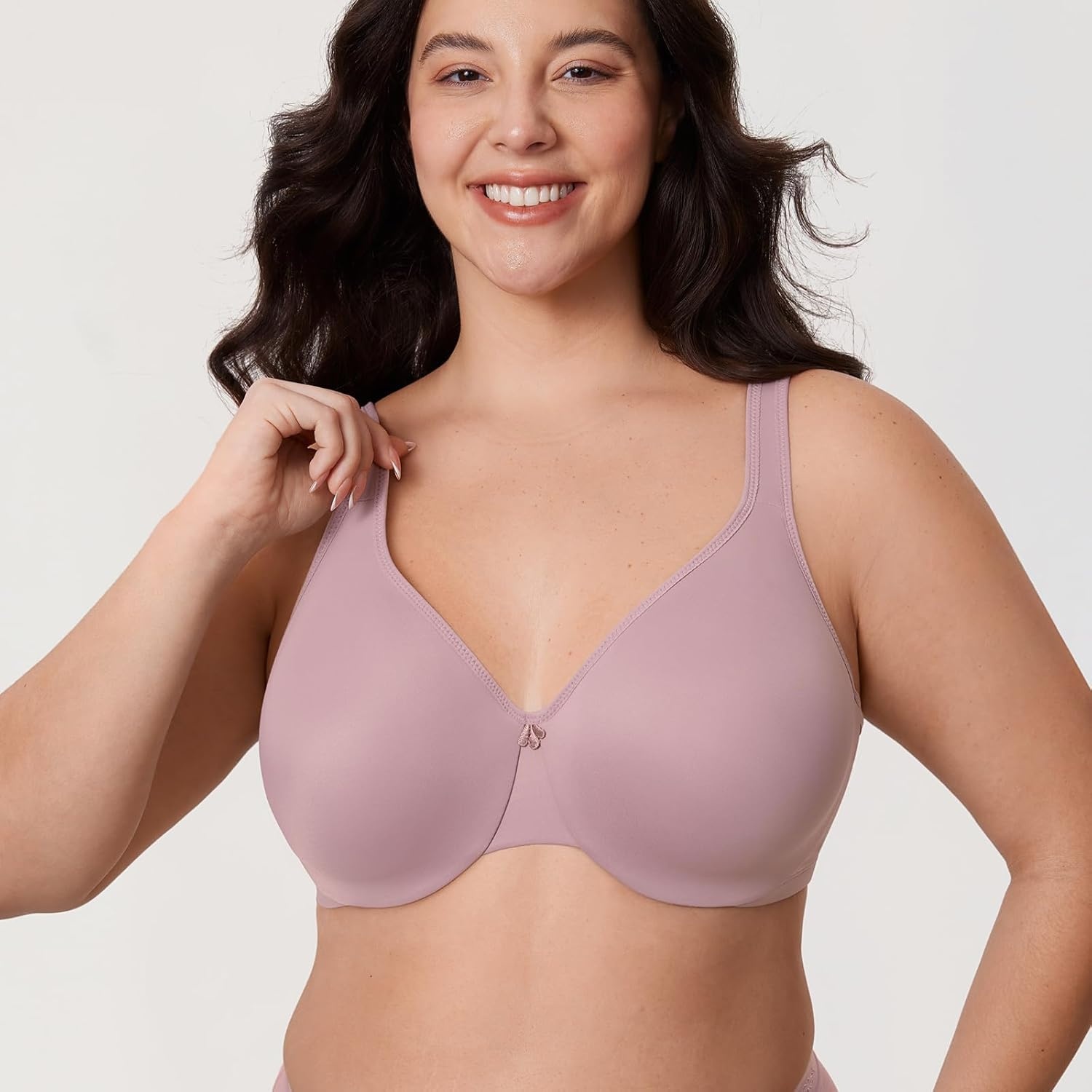 image:imageDELIMIRA Womens Minimizer Bra Plus Size Underwire Smooth Full Coverage Seamless BrasMauve Shadows